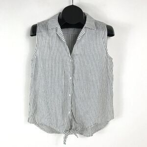 Tommy Bahama Knot Front Button Down Top Women's Small Sleeveless Striped Summer